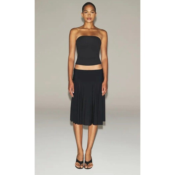 SKIMS Milky Sheer Midi Skirt medium obsidian NWT - Picture 5 of 8